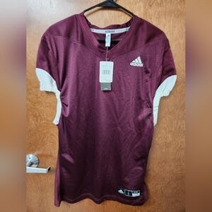 Adidas Maroon and White Men's Jersey